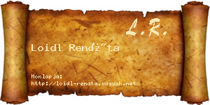 Loidl Renáta névjegykártya