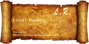 Loidl Renáta névjegykártya